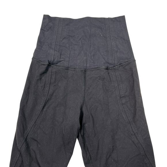 Lululemon Corsetry Tight Pant Dance Leggings Ruched Ankle Spilt Hem Black 4 - Picture 4 of 5